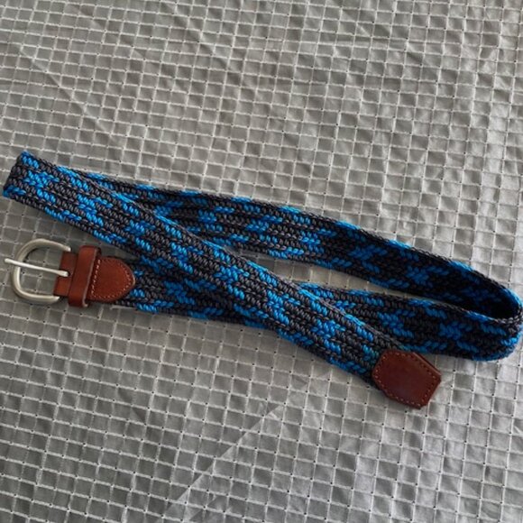 J Crew polyester cords braided black and blue 40 inches long - Picture 1 of 4